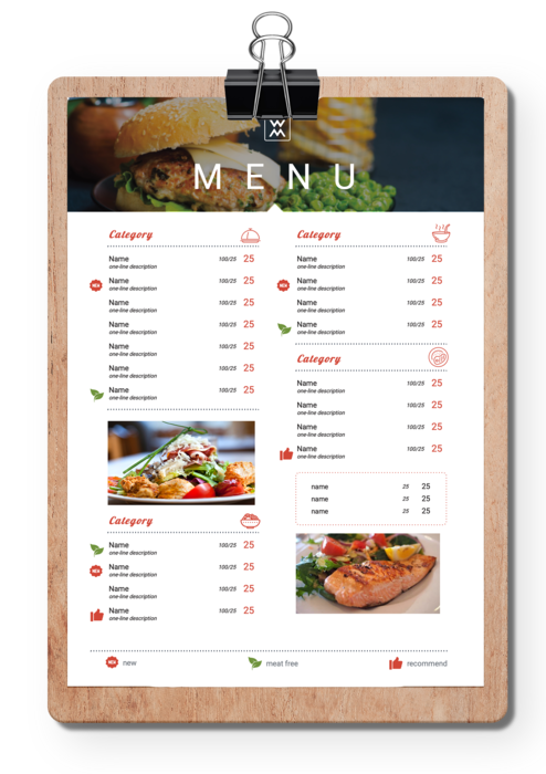 Online restaurant menu maker