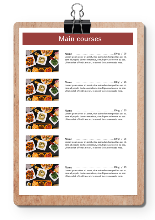 Online restaurant menu maker