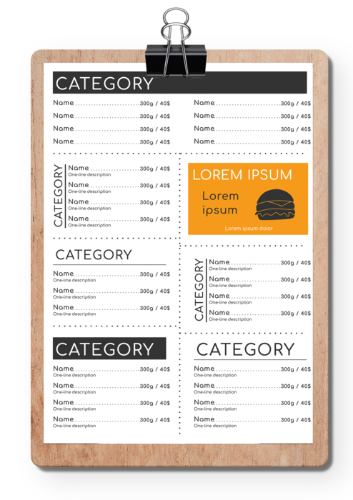 Online restaurant menu maker