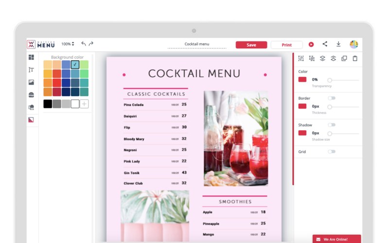 How to change menu background