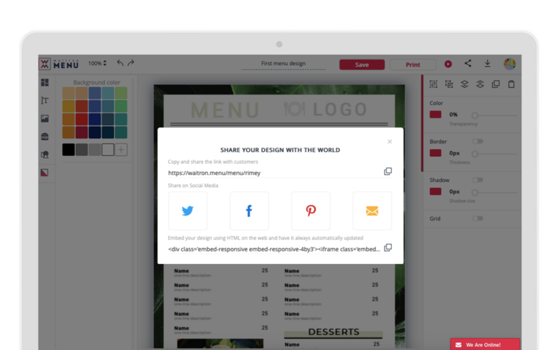 How to share restaurant menu on social media